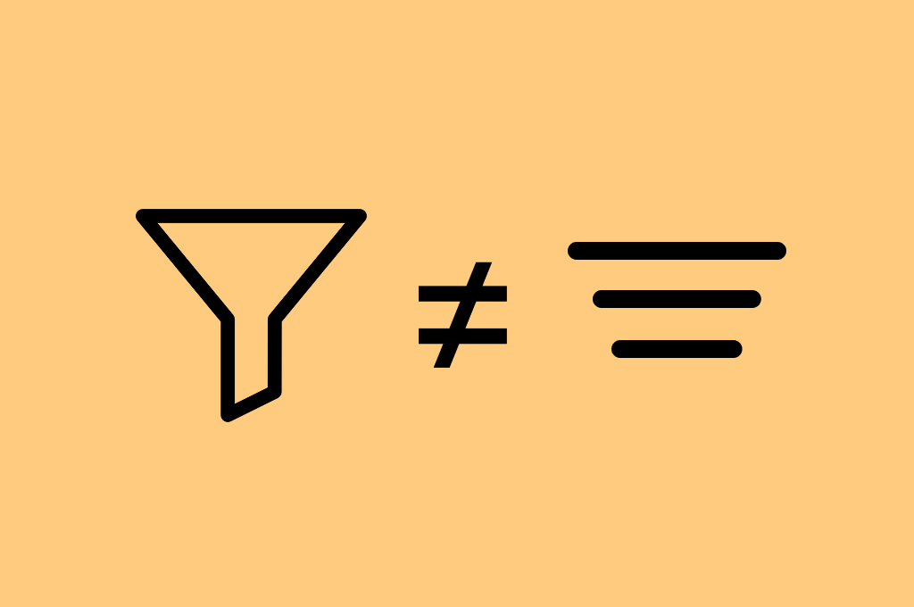 Black and white version with simple visual design of the filtering component and pattern.