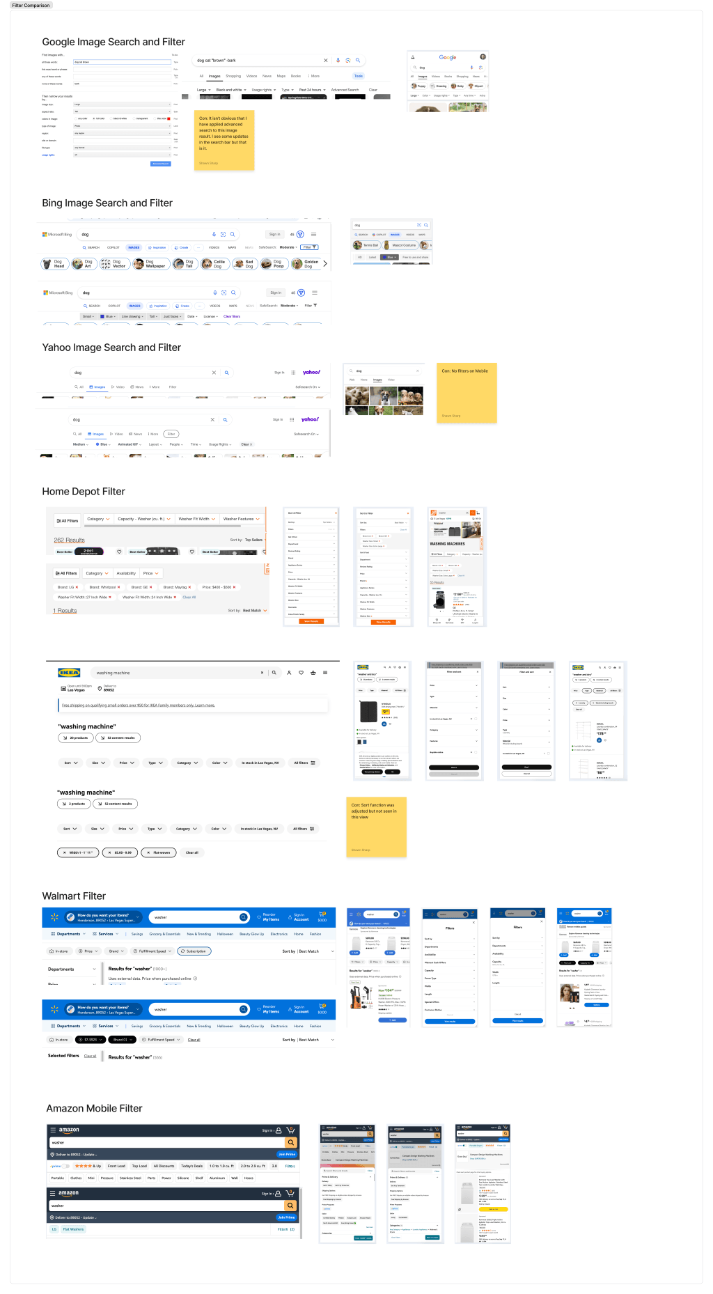 Examples of various end-user products using filtering in their products, some good and some bad.